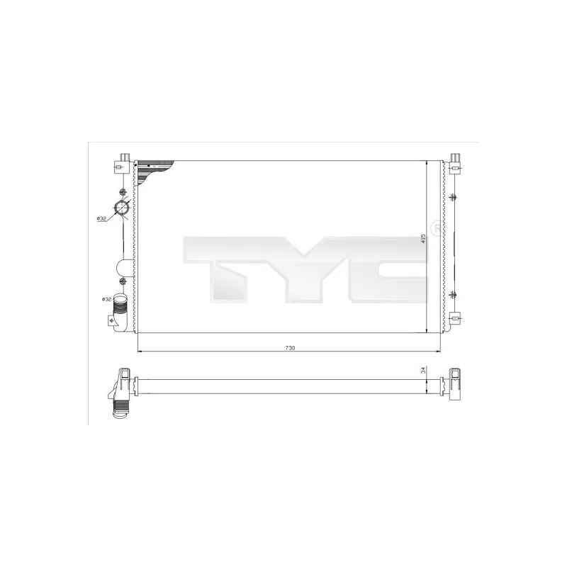 Radiateur, refroidissement du moteur TYC 725-0029