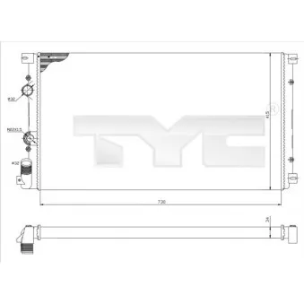 Radiateur, refroidissement du moteur TYC 725-0030