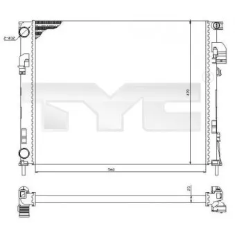 Radiateur, refroidissement du moteur TYC 725-0031