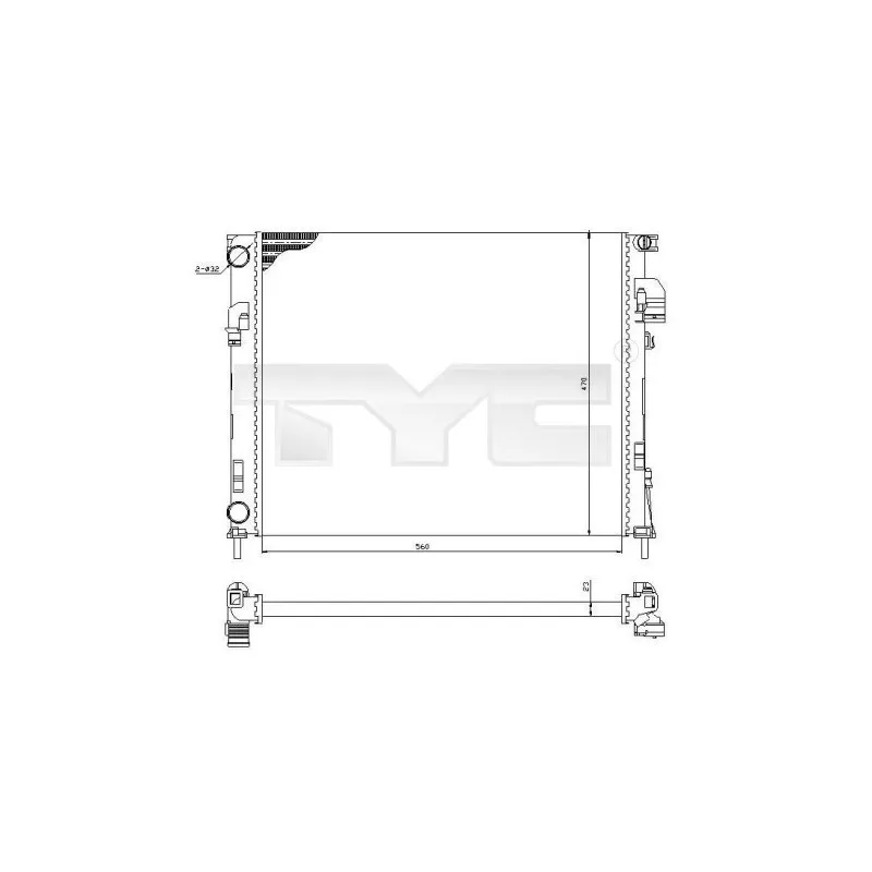 Radiateur, refroidissement du moteur TYC 725-0031