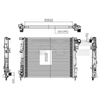 Radiateur, refroidissement du moteur TYC 725-0032