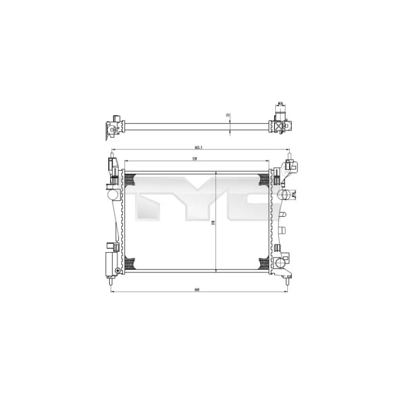 Radiateur, refroidissement du moteur TYC 725-0035
