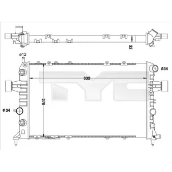 Radiateur, refroidissement du moteur TYC 725-0040-R