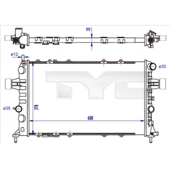 Radiateur, refroidissement du moteur TYC 725-0041-R