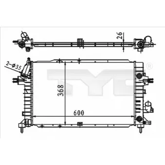 Radiateur, refroidissement du moteur TYC 725-0046