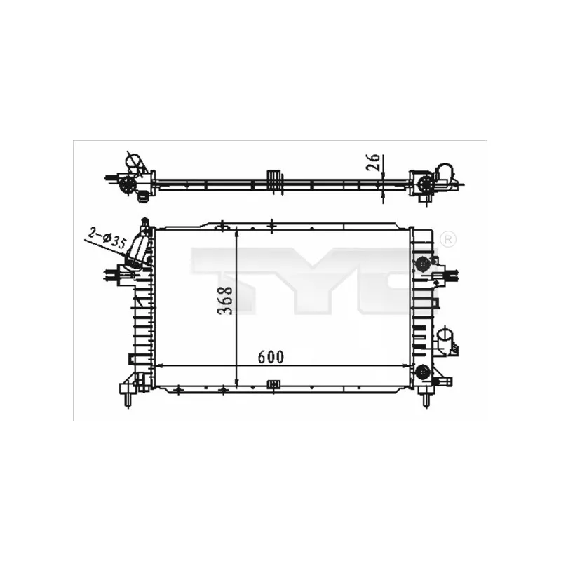 Radiateur, refroidissement du moteur TYC 725-0046