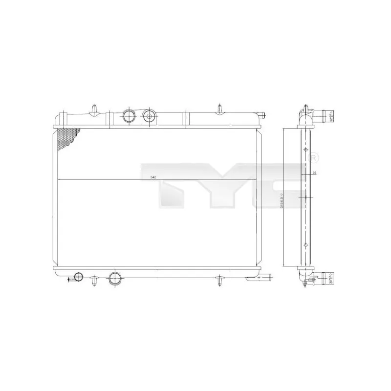 Radiateur, refroidissement du moteur TYC 726-0006