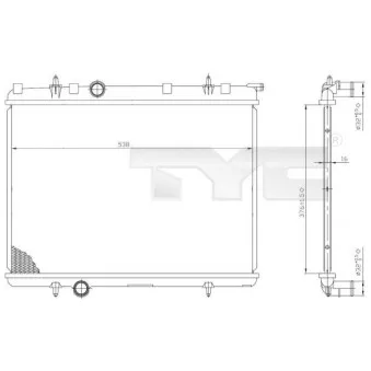 Radiateur, refroidissement du moteur TYC 726-0009