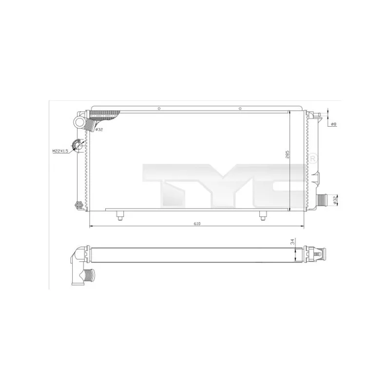 Radiateur, refroidissement du moteur TYC 726-0014-R