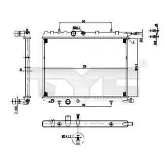 Radiateur, refroidissement du moteur TYC 726-0016