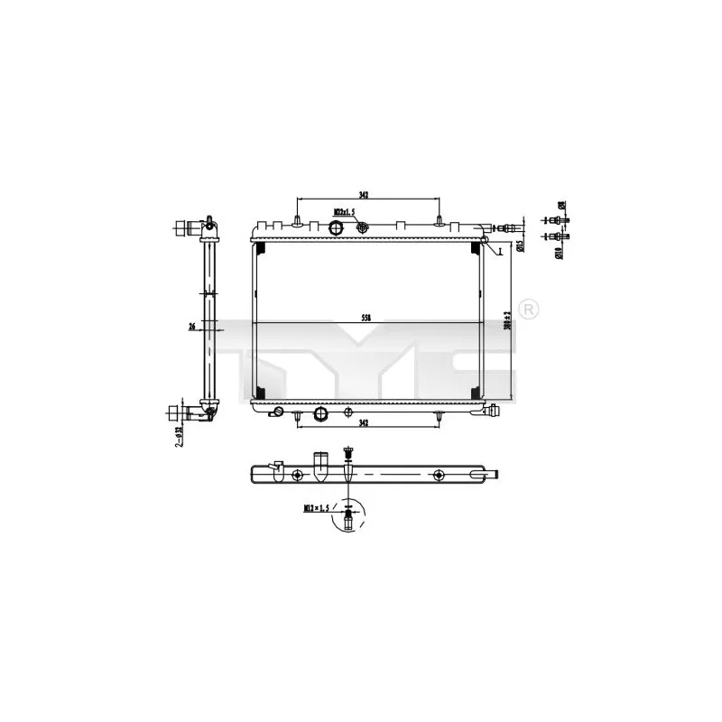 Radiateur, refroidissement du moteur TYC 726-0016