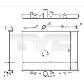 Radiateur, refroidissement du moteur TYC 726-0018-R