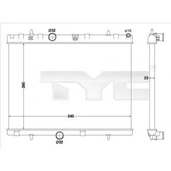 Radiateur, refroidissement du moteur TYC 726-0019-R