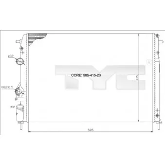 Radiateur, refroidissement du moteur TYC 728-0009