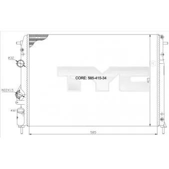 Radiateur, refroidissement du moteur TYC