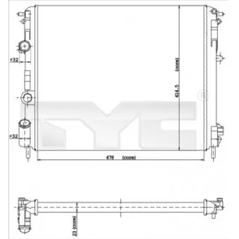 Radiateur, refroidissement du moteur TYC 728-0015