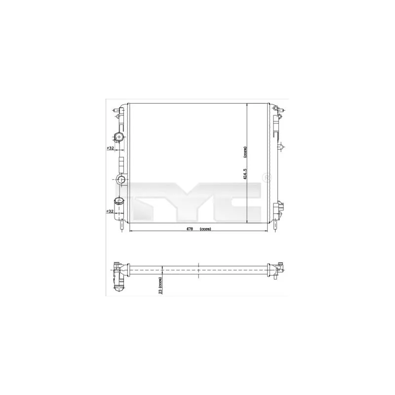 Radiateur, refroidissement du moteur TYC 728-0015