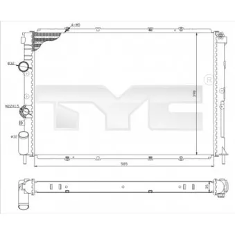 Radiateur, refroidissement du moteur TYC 728-0025-R