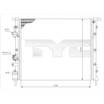 Radiateur, refroidissement du moteur TYC 728-0026