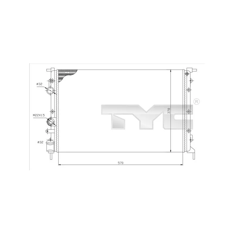 Radiateur, refroidissement du moteur TYC 728-0027