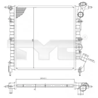 Radiateur, refroidissement du moteur TYC 728-0029