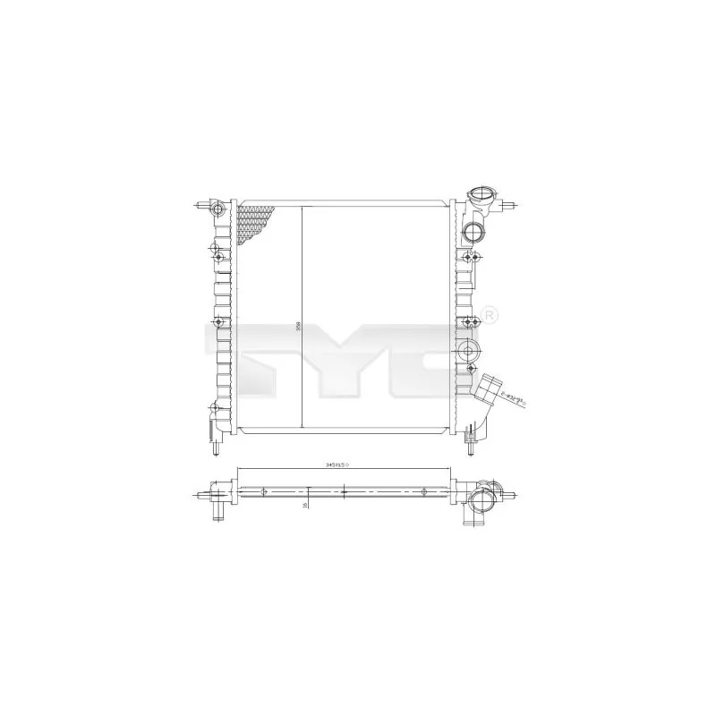 Radiateur, refroidissement du moteur TYC 728-0029