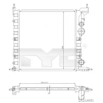 Radiateur, refroidissement du moteur TYC 728-0030