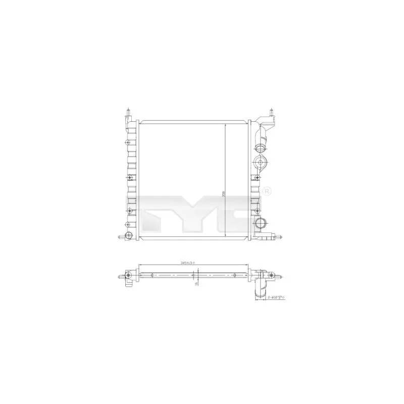 Radiateur, refroidissement du moteur TYC 728-0030