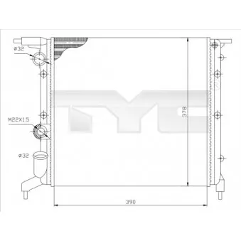 Radiateur, refroidissement du moteur TYC 728-0032