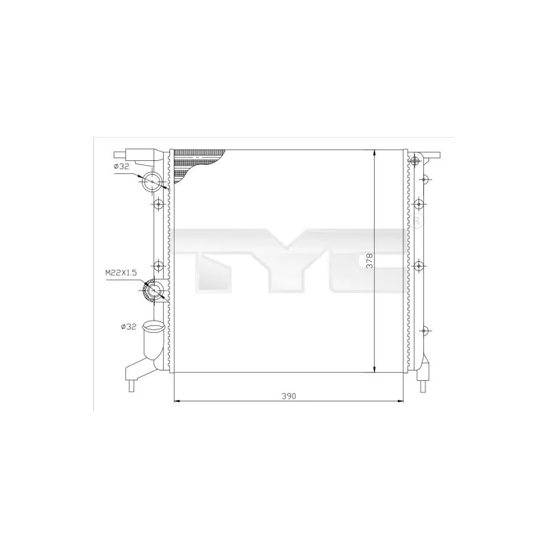 Radiateur, refroidissement du moteur TYC 728-0032