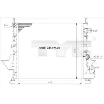 Radiateur, refroidissement du moteur TYC 728-0035