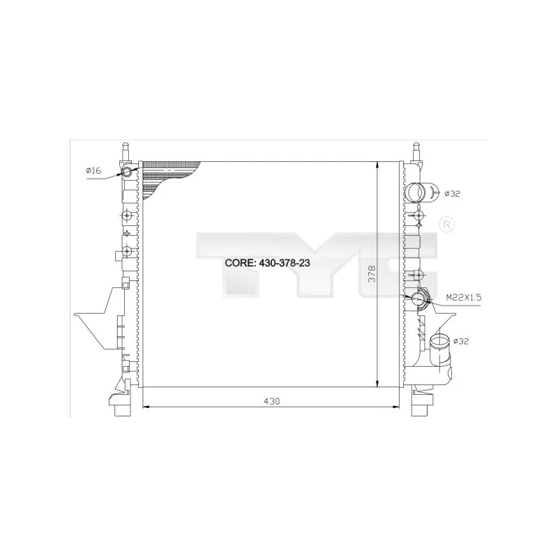 Radiateur, refroidissement du moteur TYC 728-0035