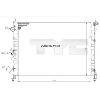 Radiateur, refroidissement du moteur TYC 728-0036