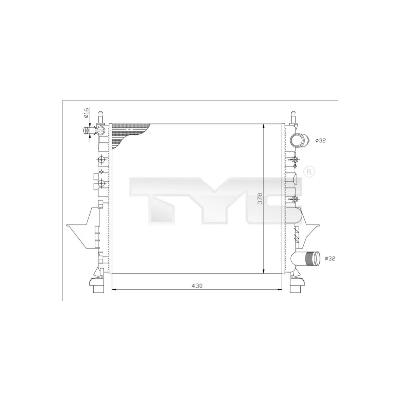 Radiateur, refroidissement du moteur TYC 728-0041