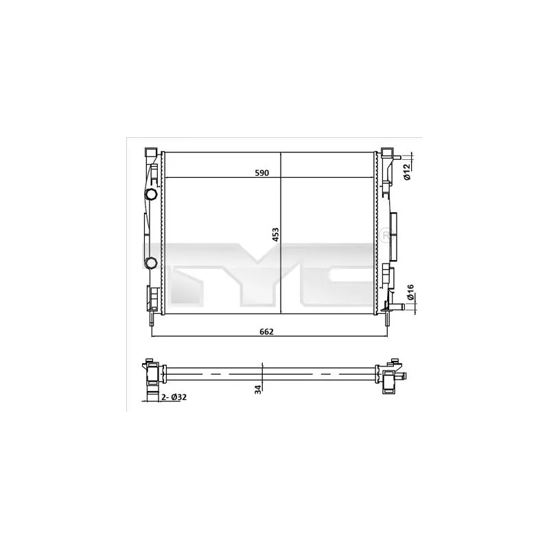 Radiateur, refroidissement du moteur TYC 728-0054