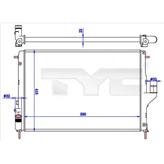 Radiateur, refroidissement du moteur TYC 728-0056-R