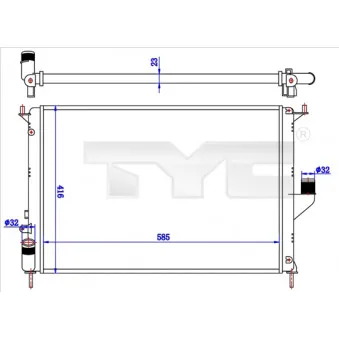Radiateur, refroidissement du moteur TYC 728-0057