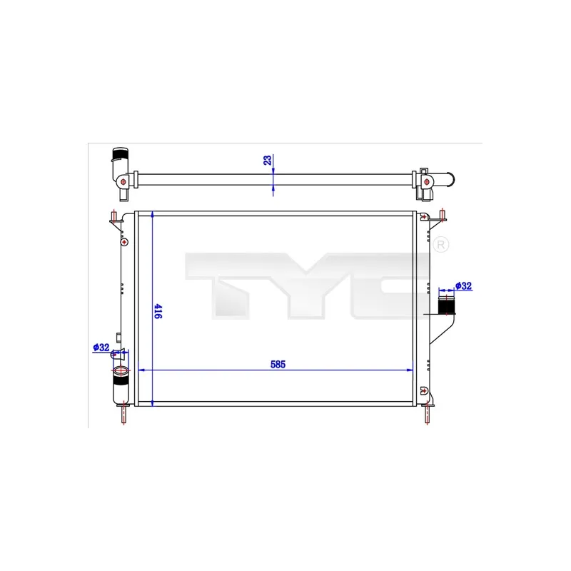 Radiateur, refroidissement du moteur TYC 728-0057