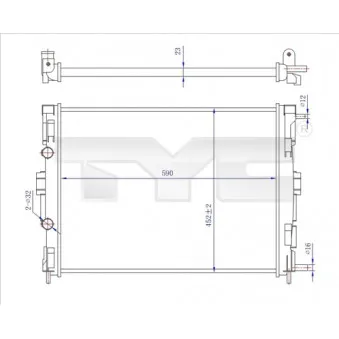 Radiateur, refroidissement du moteur TYC 728-0059-R