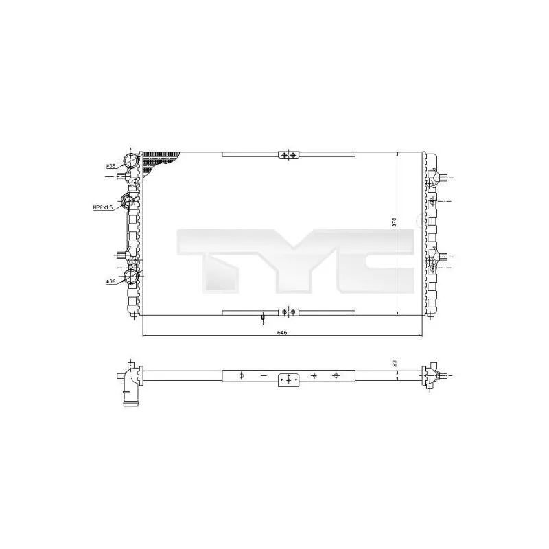 Radiateur, refroidissement du moteur TYC 731-0002