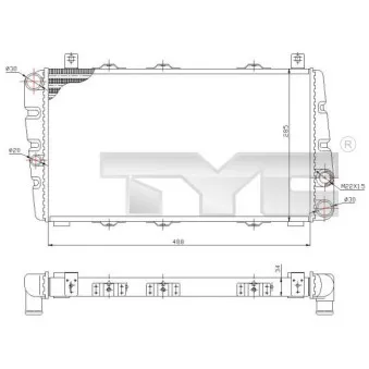 Radiateur, refroidissement du moteur TYC 732-0001