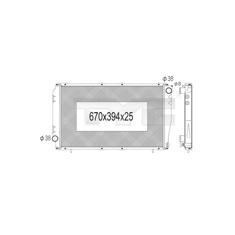 Radiateur, refroidissement du moteur TYC 734-1001