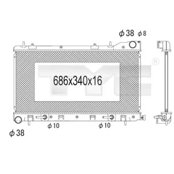 Radiateur, refroidissement du moteur TYC 734-1004