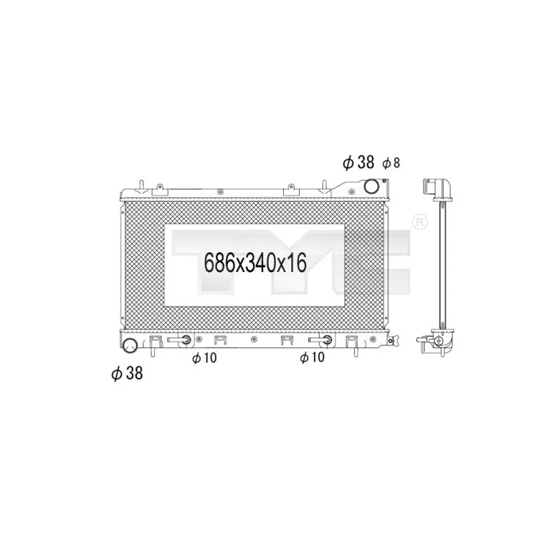 Radiateur, refroidissement du moteur TYC 734-1004