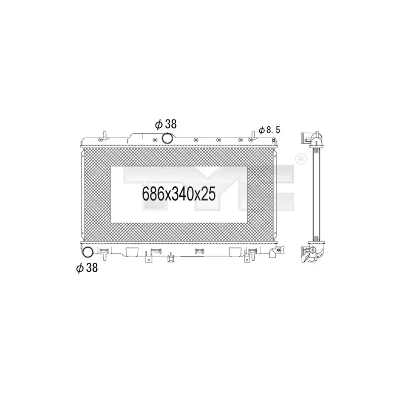 Radiateur, refroidissement du moteur TYC 734-1005