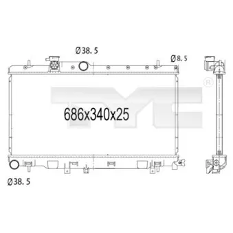 Radiateur, refroidissement du moteur TYC 734-1007