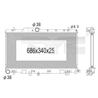 Radiateur, refroidissement du moteur TYC 734-1008