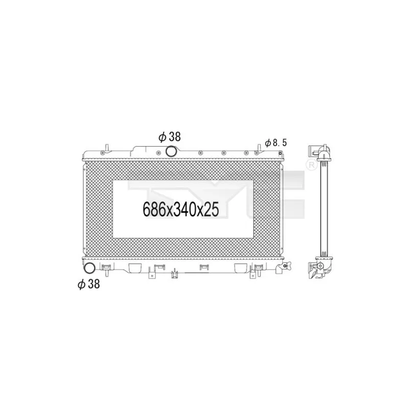 Radiateur, refroidissement du moteur TYC 734-1008