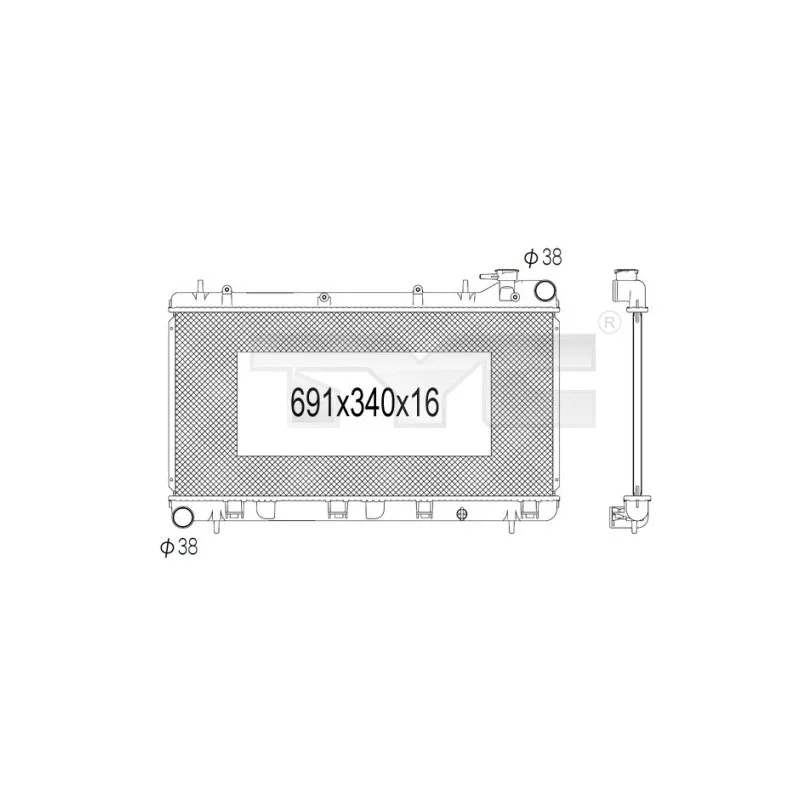 Radiateur, refroidissement du moteur TYC 734-1009