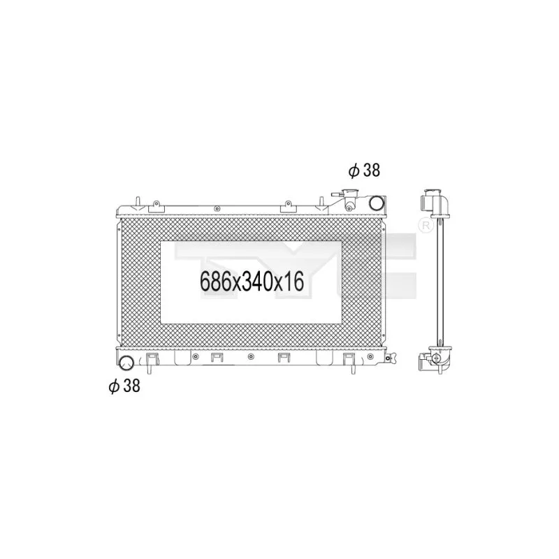 Radiateur, refroidissement du moteur TYC 734-1011